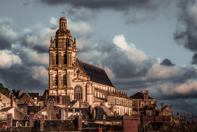 Low angle view of buildings against sky