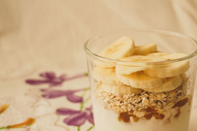 Close-up of drink in glass on table