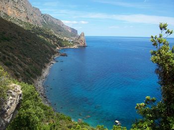 High angle view of sea against sky