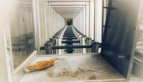 View of food on table against window