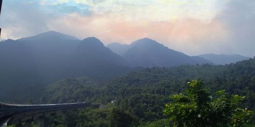 Scenic view of mountains against sky