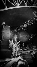 View of city at night