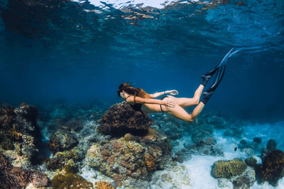 Man swimming in sea