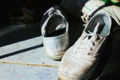 Close-up high angle view of shoes