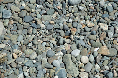 Full frame shot of pebbles on beach