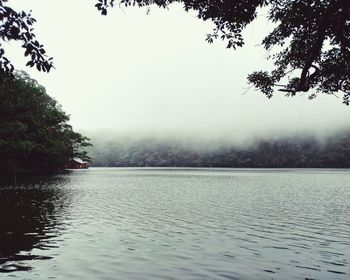 Scenic view of lake against clear sky