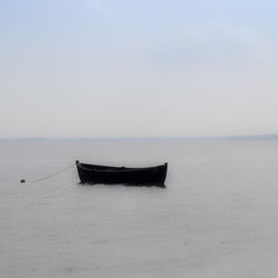 Boat in sea against sky