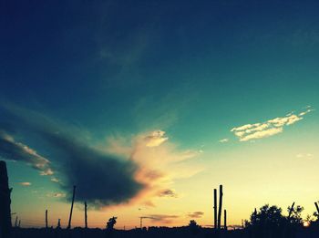 Low angle view of sky at sunset