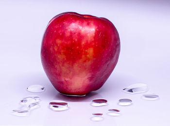 Close-up of apple against white background