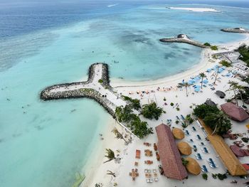 High angle view of beach