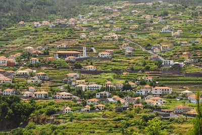 Built structures on countryside landscape