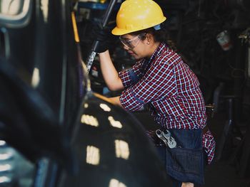 Manual worker working at workshop