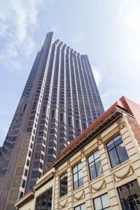 Low angle view of modern building against sky