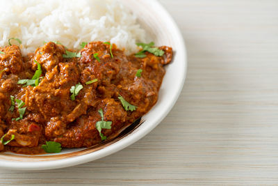 Close-up of food in bowl on table