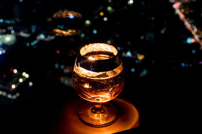 Close-up of wine glass on table