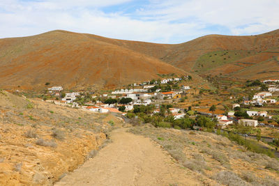 Cactus garden in the small town of betancuria, fuerteventura, canary islands