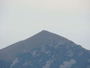 Low angle view of mountain against clear sky