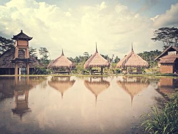 Reflection of buildings in water