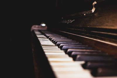 Close-up of piano keys