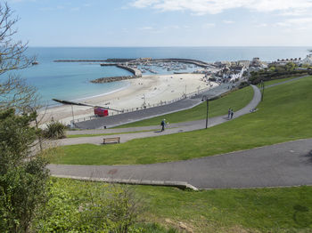 Scenic view of beach against sky