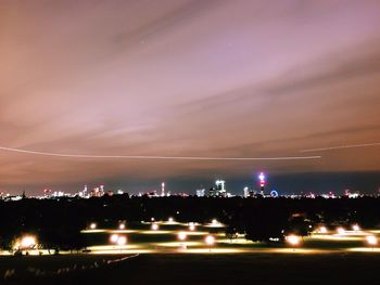 Road in city at night