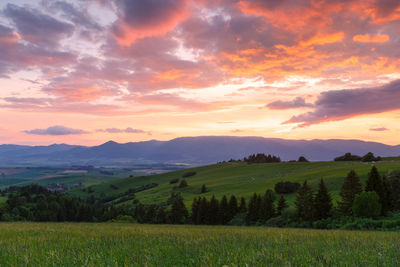 Rural landscape of turiec region at the foothills of velka fatra.