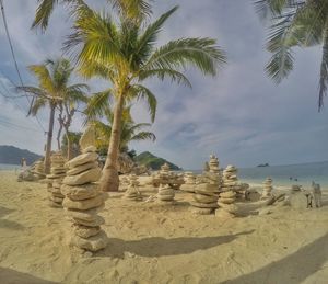 Scenic view of beach against sky