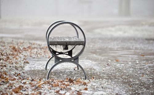 Close-up of empty bench