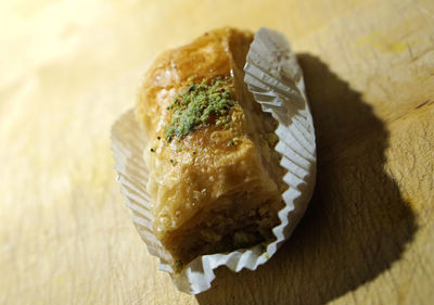 Close-up of bread in plate