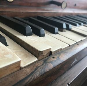 Close-up of piano keys