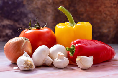 Close-up of tomatoes on table