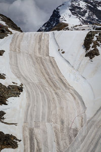 Aerial view of snowcapped mountain