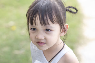 Close-up of girl looking away