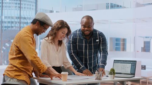 Business colleagues working at office