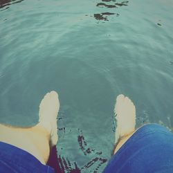 Reflection of people in water