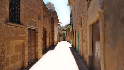 Narrow alley amidst buildings in city