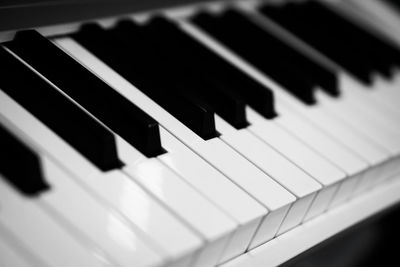 Close-up of piano keys