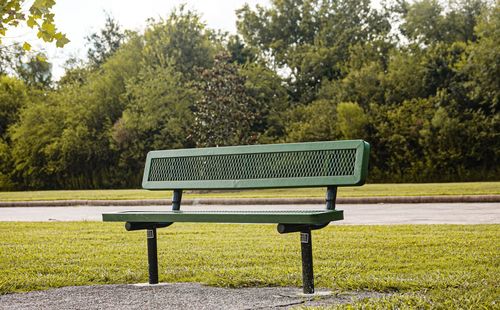 Empty bench in park