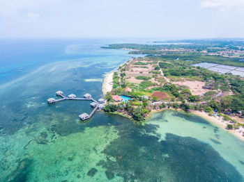 High angle view of sea against sky