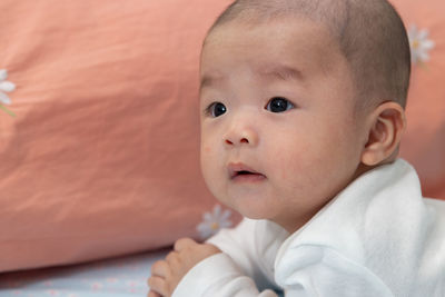 Close-up portrait of cute baby