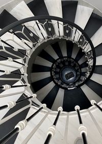 Directly below shot of spiral staircase