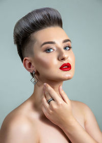 Close-up portrait of a young woman