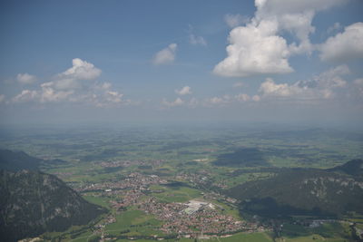 Aerial view of landscape against sky