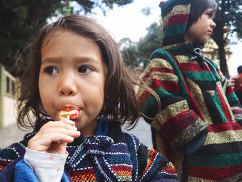 Close-up of girl outdoors