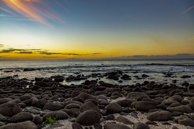 Scenic view of sea during sunset