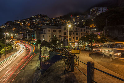 Traffic in city at night