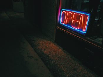 Road sign at night