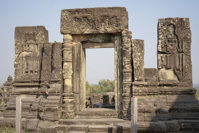 Old ruins of temple against sky