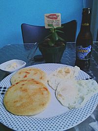 High angle view of meal served on table