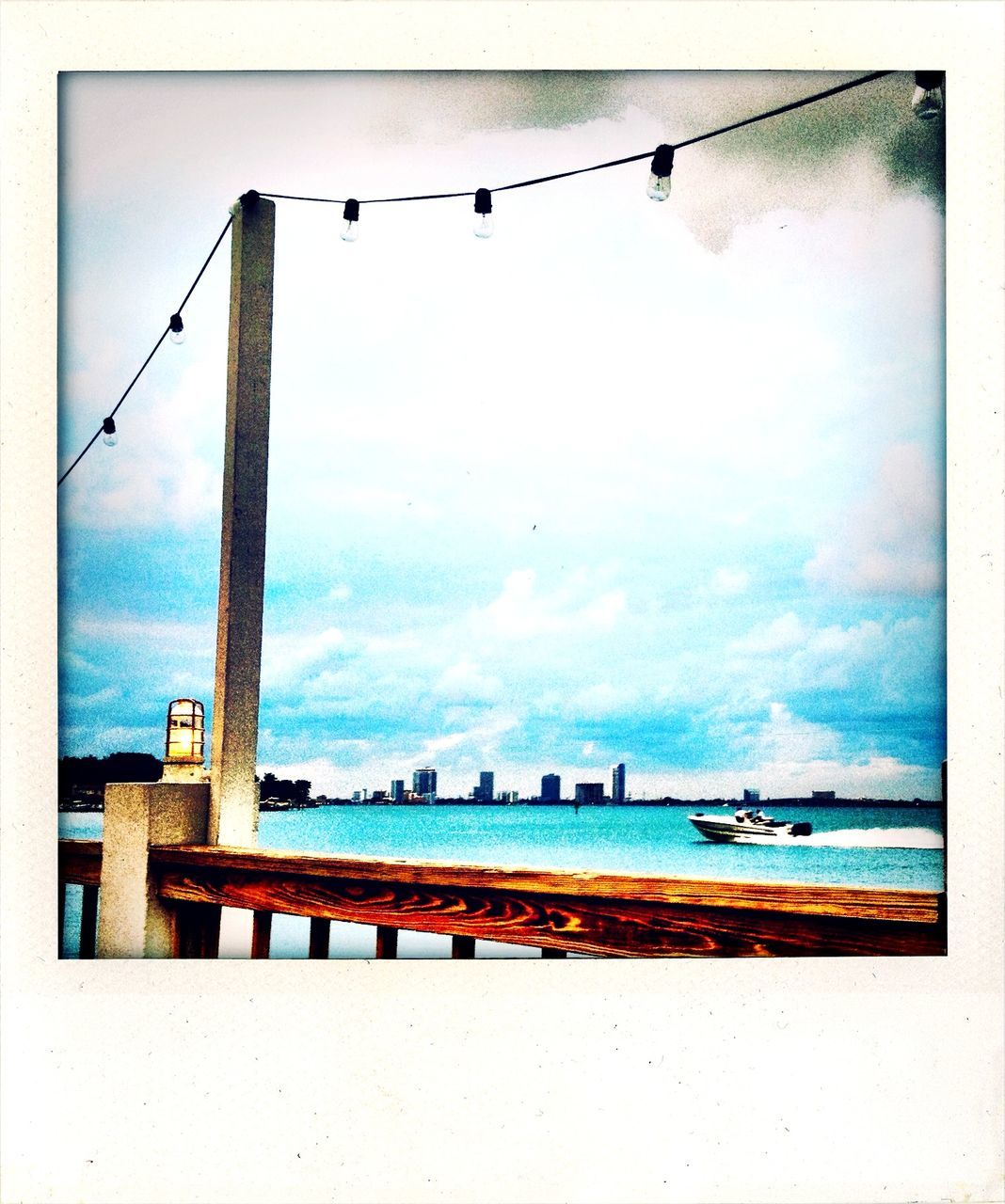 sky, sea, water, transfer print, auto post production filter, cloud - sky, built structure, day, cloud, nautical vessel, no people, outdoors, architecture, horizon over water, nature, pier, cloudy, tranquility, harbor, transportation